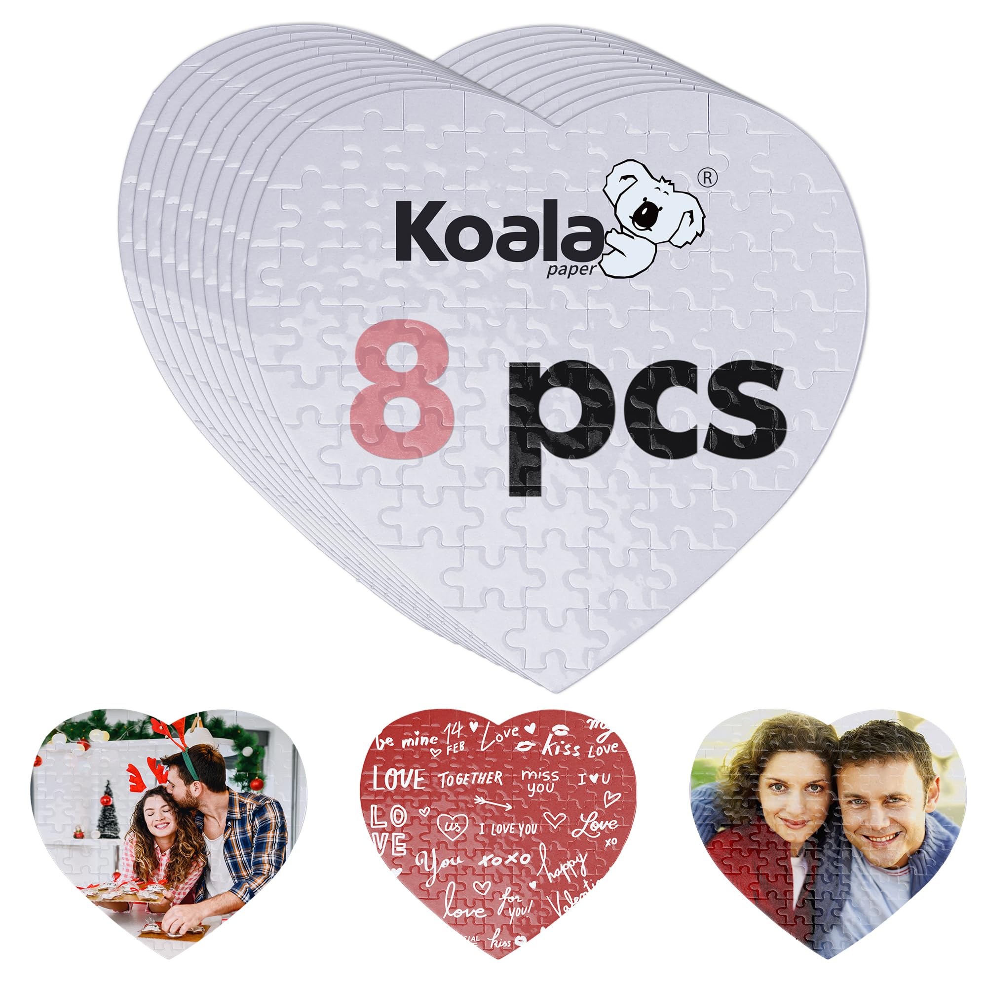 Tlence Heart Shaped Sublimation Puzzles - 20 Pack Blank White Jigsaw Puzzles For Custom Photo Printing