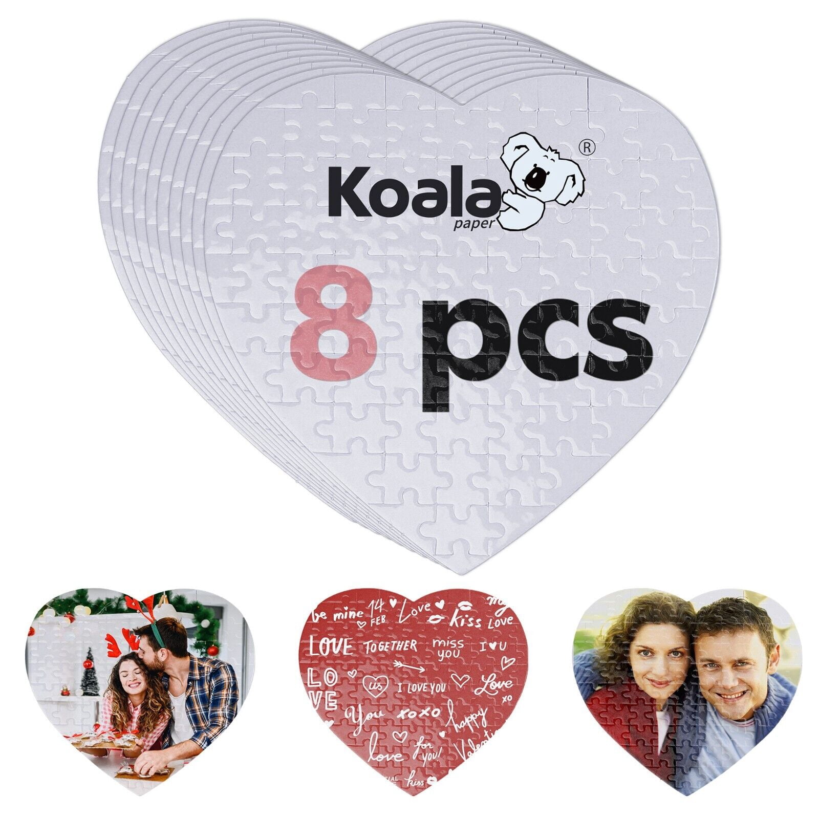 Koala Sublimation Blank Heart Jigsaw Puzzles 8 Sets 120 Pieces Each Koala sublimation blank heart jigsaw puzzles 8 sets 120 pieces each
