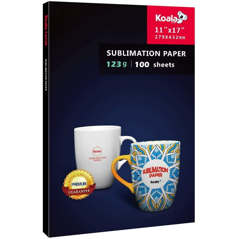 Koala Sublimation Paper 11x17 inches Easy to DIY T-shirts, Tumblers, Mugs  Only Compatible with Inkjet Sublimation Printer Sublimation Ink 100 sheet
