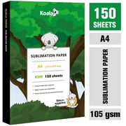 Koala Sublimation Paper 150 sheets, 8.3x11.7 inch / A4 Size , Compatible with Sublimation Ink Inkjet Printers Heat Transfer 105gsm