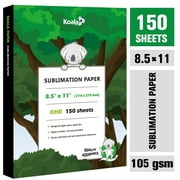 KOALAPAPER Koala Sublimation Paper 150 sheets 8.5x11 inches for Inkjet Heat Transfer Compatible with Sublimation Ink Printer 105gsm DIY Holiday Personalized Gifts