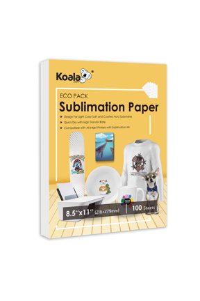 Koala Sublimation Paper 8.5x11 100 Sheets for Inkjet Sublimation Ink Printer Heat Transfer Tumblers, Mugs, Sublimation Blank Cotton Poly T-shirts