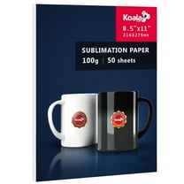 Koala Sublimation Paper 8.5x11 100gsm for Inkjet Printer Sublimation Heat Transfer DIY Cotton Poly T-shirts, Mug, Tumblers 50 Sheets