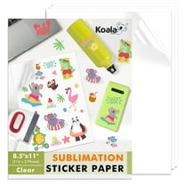Koala Sublimation Sticker Paper 8.5x11 inch, 25 Sheets Waterproof Matte Clear Vinyl Sticker Paper for Sublimation Heat Transfer, No Smear, No Fade