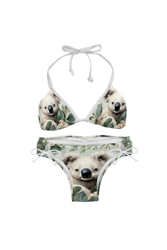 Koala Swimsuit Bikini Set with Detachable Sponge and Adjustable Strap, Two-Pack for Swimming Pool and Beach Parties