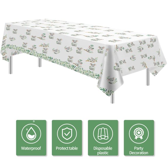 Koala Theme Tablecloth 3 Pack 54x108in Baby Shower Birthday Party Decor