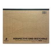Koala Tools Room Grid (1-Point) Large Sketch Pad | 9" x 12" 40 pp. | Perspective Grid Graph Paper for Interior Room Design, Industrial, Architectural and 3D Design