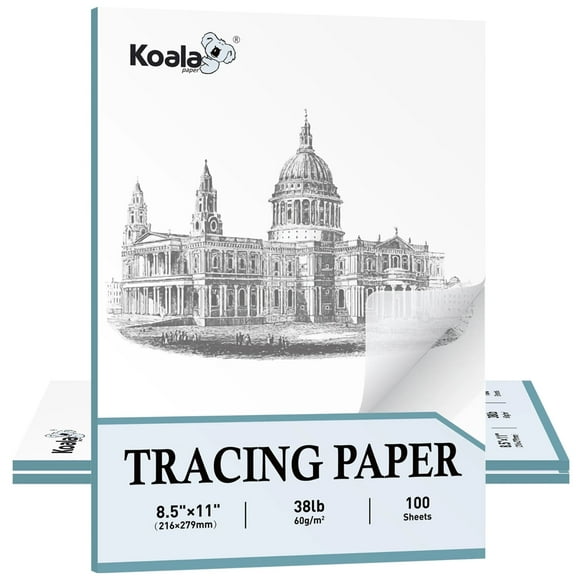Koala Tracing Paper for Drawing, Sewing, Crafts, 8.5x11 inch, 300 Sheets, 60gsm, Translucent Vellum Paper