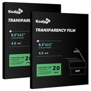 Koala Transparency Film 40 sheets for Inkjet + Laser + Copier Printers, Crystal Clear Film Paper 8.5x11 for Crafting, Overhead Projector, Screen Printing