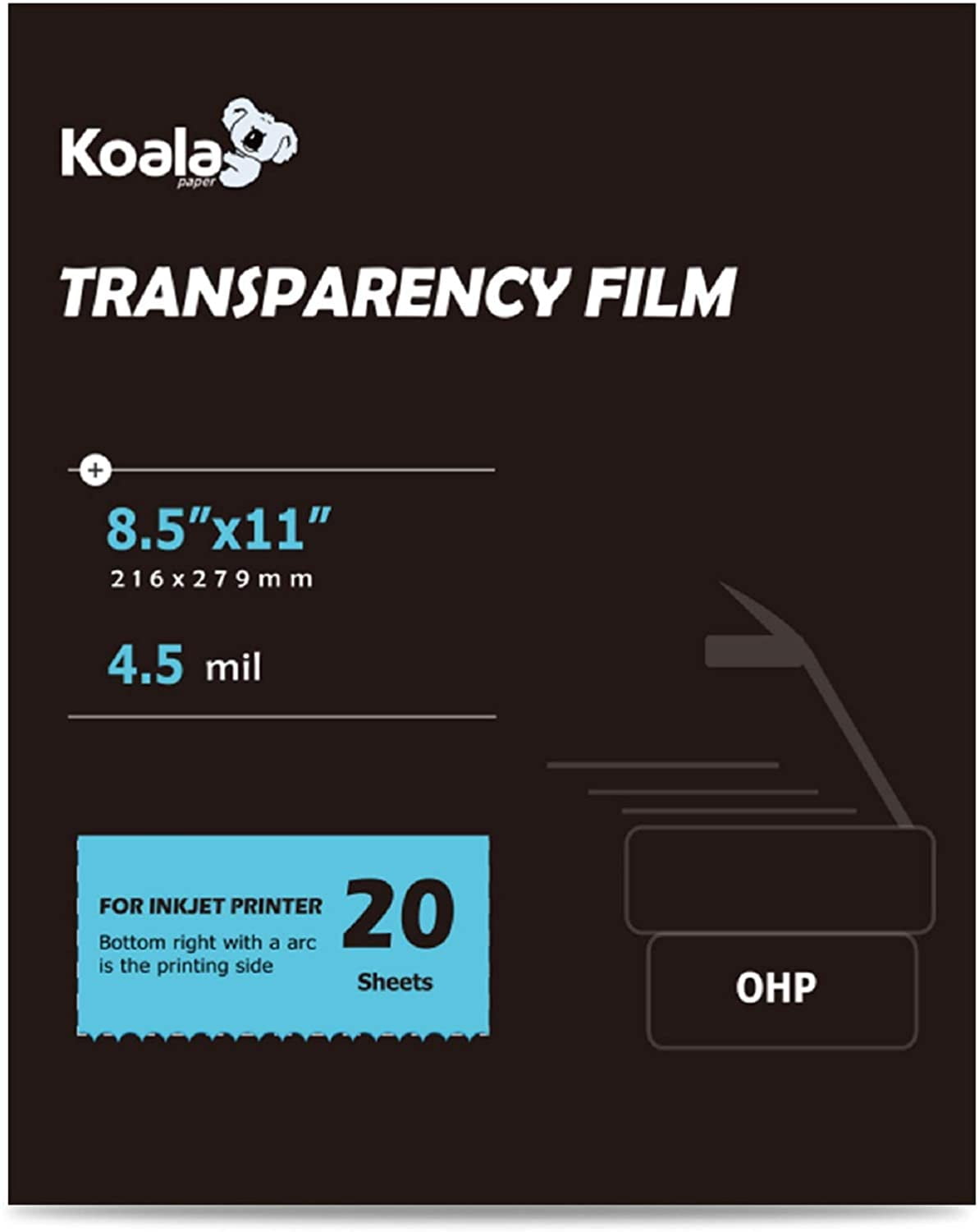 Waterproof Inkjet Transparency Film (60 Pack) 8.5x11 - Octago