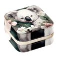 thumbnail image 1 of Koala Travel Portable Square Jewelry Box Earring Necklace Bracelet Organizer Storage Display Case Holder Stand Box Display, 1 of 6