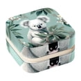 thumbnail image 1 of Koala Travel Portable Square Jewelry Display and Decorative Box with Bracelet Holder - Ideal for Rings, Earrings, Necklaces, Bracelets, and More - Suitable for Girls and Women, 1 of 6