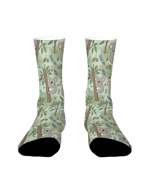 Koala Tree Funny Novelty Crew Socks for Women Men Sports