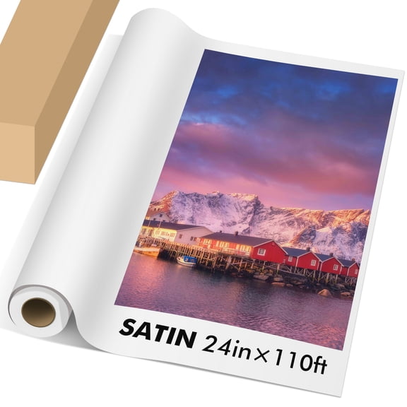 Koala Ultra Premium 72LB Satin Photo Paper Roll 24 In X 110 Ft for Large-format Inkjet Printers HP, Epson, Canon, Brother