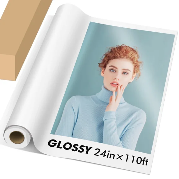 Koala Ultra Premium 72lb Glossy Photo Paper Roll,24 inch x 110 Ft,270gsm RC Roll Photo Paper for Inkjet Printers