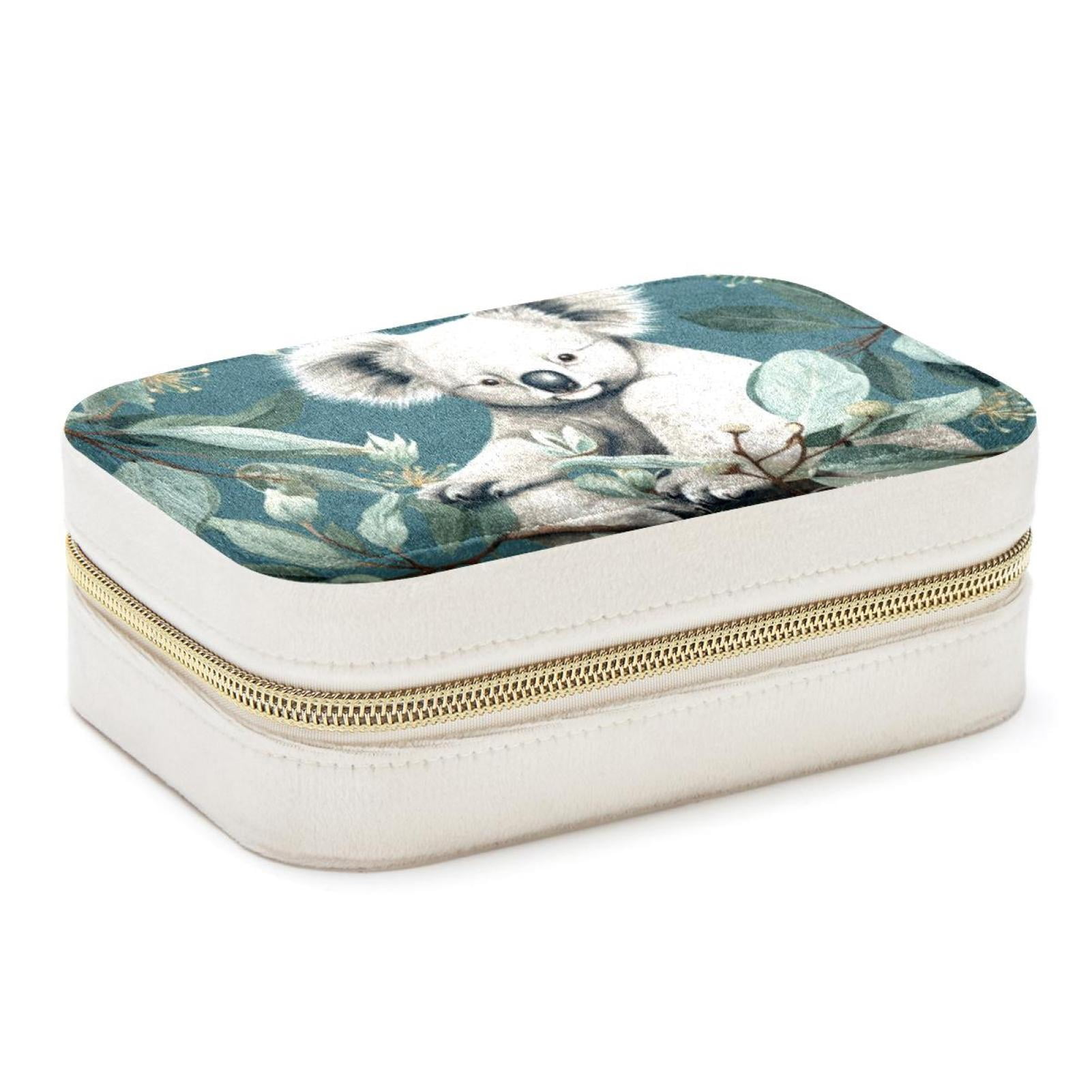 Koala Velvet Portable Decorative Box with Removable Compartment ...