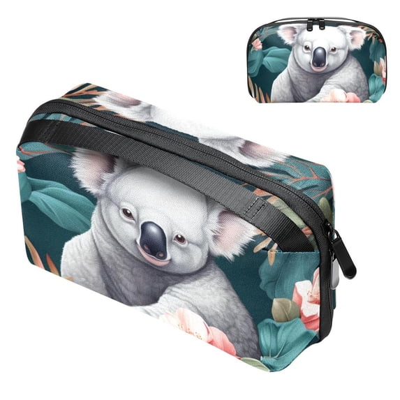 Koala Waterproof Oxford Fabric Storage Case with Charger Pouch, Small Portable Storage Box, and Cable Organizer Travel - 5.9x9.44x3.14 in