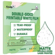 Koala Waterproof Paper for Laser Printer, 8.5x11 in Tearproof Synthetic Paper, Matte Double Sided Printable Multipurpose Paper 25 Sheets,  Bright White Film for Outdoor Use