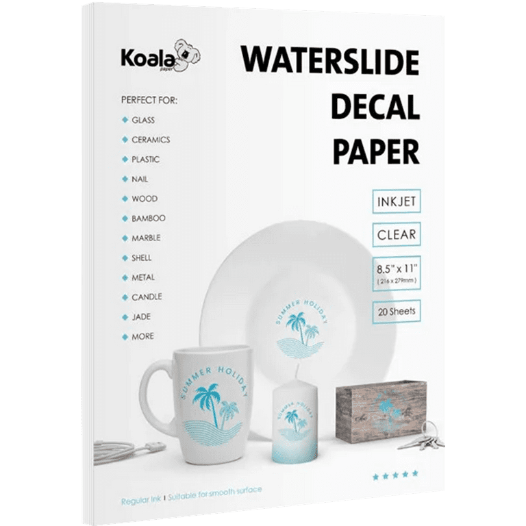  Koala No Spray Waterslide Decal Paper INKJET CLEAR 20