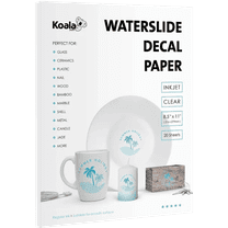 Koala Waterslide Decal Transfer Paper Clear for Inkjet, 20 Sheets 8.5x11 Inch Water Slide Transfer Paper Transparent Water Transfer Paper for DIY Tumbler, Mug, Nails