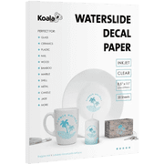 Koala Waterslide Decal Transfer Paper Clear for Inkjet, 20 Sheets 8.5x11 Inch Water Slide Transfer Paper Transparent Water Transfer Paper for DIY Tumbler, Mug, Nails