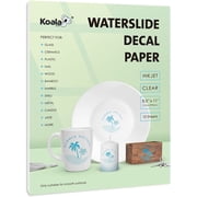 Koala Waterslide Decal Transfer Paper Clear for Inkjet Printers 8.5x11 Inch Water Slide Transfer Paper 10 Sheets Transparent Printable Waterslide Paper for DIY Tumbler, Mug, Nails