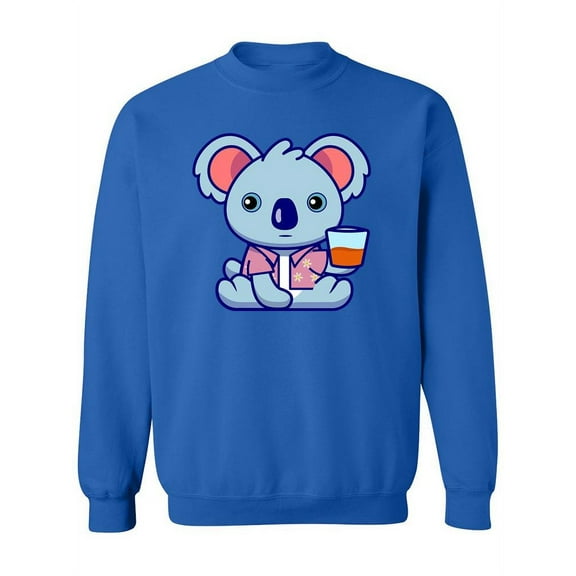 Koala With A Drink Sweatshirt Women -SPIdeals Designs, Female XX-Large