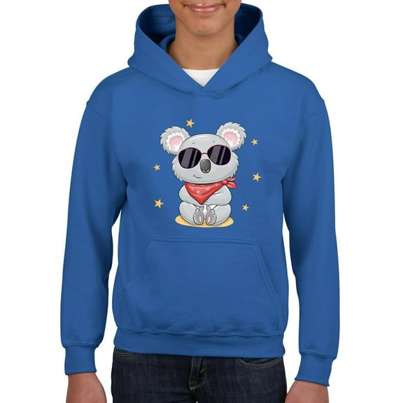 Koala With Red Scarf And Glasse Hoodie Juniors -Image by Shutterstock, Medium