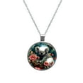 thumbnail image 1 of Koala Womens Glass Circular Pendant Necklace - Elegant Jewelry Piece for Women, 1 of 5