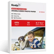 Koala Woven Textured Thick Printer Paper for Inkjet + Laser Printers, Double Sided Cardstock Paper 8.5x11 69lb 50 Sheets for DIY Invitation Card