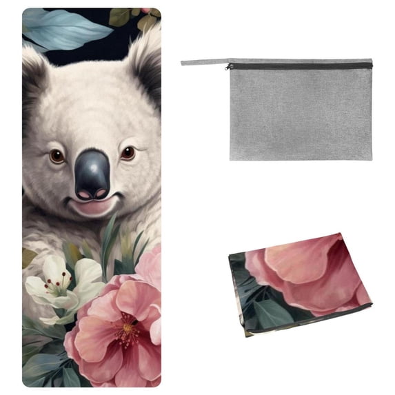 Koala Yoga Blanket with Storage Bag, 72.8"x26.8", Suitable for Yoga, Pilates, Fitness, Gym Towels, Yoga Mat Towel, Yoga Towel