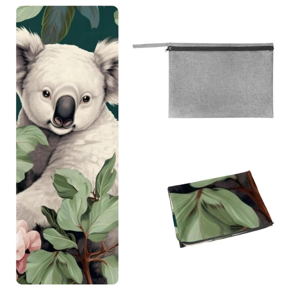 Koala Yoga Towel with Storage Bag, 72.8"x26.8", Suitable for Yoga, Pilates, Fitness, etc. - Yoga Blanket, Yoga Mat Towel.