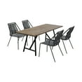 thumbnail image 1 of Koala and Clip 5 Piece Dining Set in Light Eucalyptus Wood and Metal with Grey Rope, 1 of 12