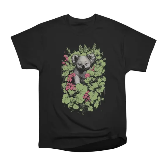 Koala in Green T-Shirt Tee Gift For Him Merch For Her Apparel For Friend
