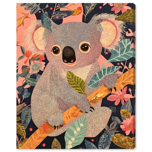 Koala in the Leaves Canvas Print Zoo Art by Art Remedy, Gallery Wrapped, 16 x 20