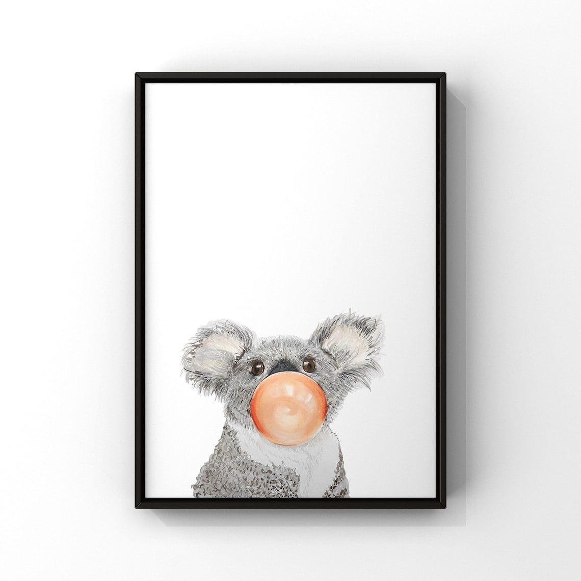 Koala nursery print, animal drawing, kids room prints, girls room decor ...