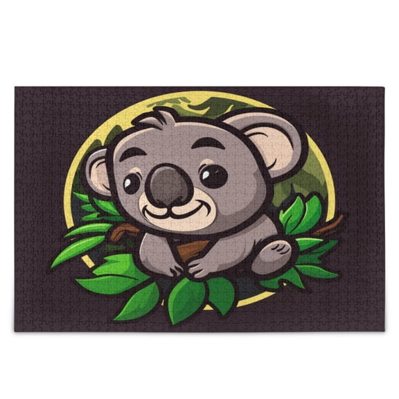 Koala with Branches Leaves Cartoon Jigsaw Puzzles 500-Piece Educational Toys Challenging Games for Adults