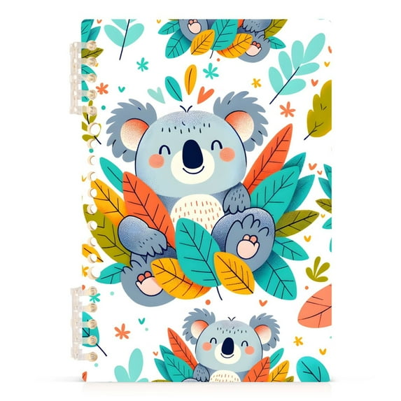 Koala with Leaves Spiral Journal Notebook College Ruled Notebook 8.3" x 5.7" A5 Lined Thick Paper Page
