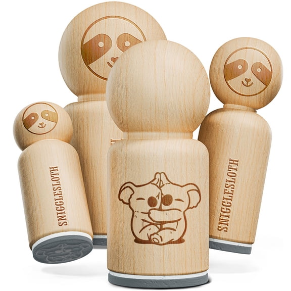 Koalas Hugging Cute Love Rubber Stamp for Stamping Crafting Planners - 1-1/4 Inch Large