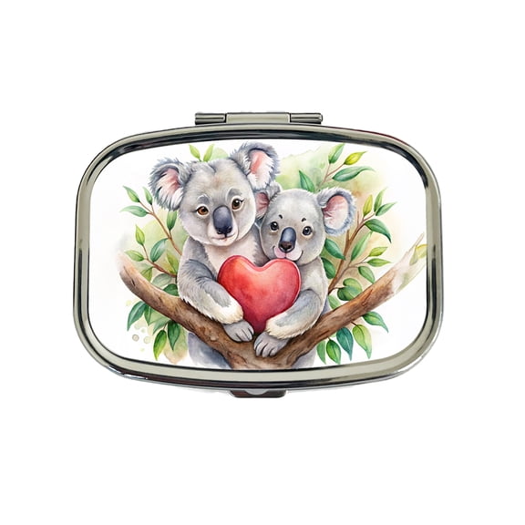 Koalas In Love Heart Valentine's Day Small Travel Handbag Pill Box Case