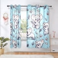 thumbnail image 1 of Koalas Leaves Blue Blackout Curtains Thermal Insulation 63 inch Grommet for Bedroom Living Room Bathroom Kitchen Windows 2 Pack, 1 of 6