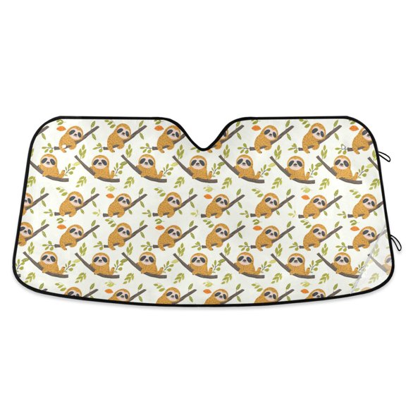 Koalas on Branch with Leaf Car Windshield Sun Shade Foldable Car Front Window Visor Heat and UV Protection 53x23.5