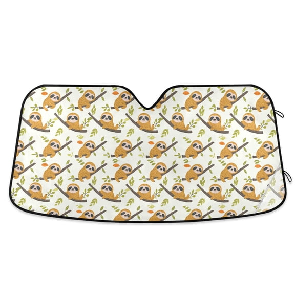 Koalas on Branch with Leaf Car Windshield Sun Shade Foldable Car Front Window Visor Heat and UV Protection 55x27.6