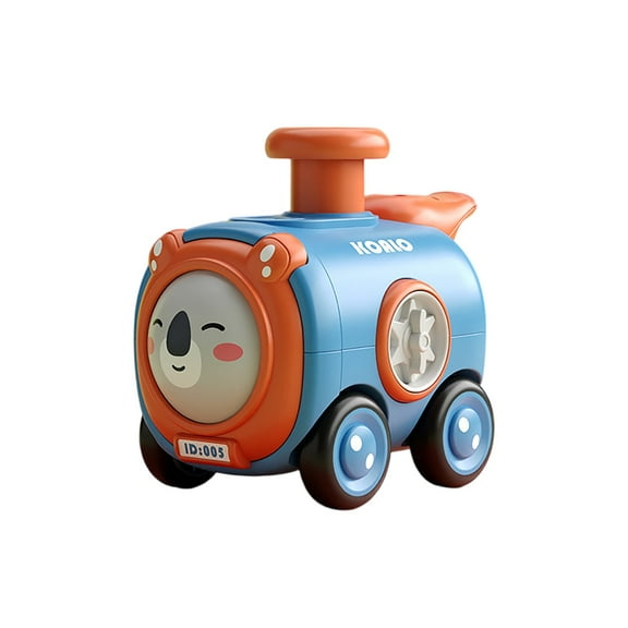 Koalo Blue Koala Inertial Toy Train - Press To Change Face With Whistle, Drop-Resistant, Light Blue - For Toddlers, Kids, Playtime, Indoor & Outdoor Fun