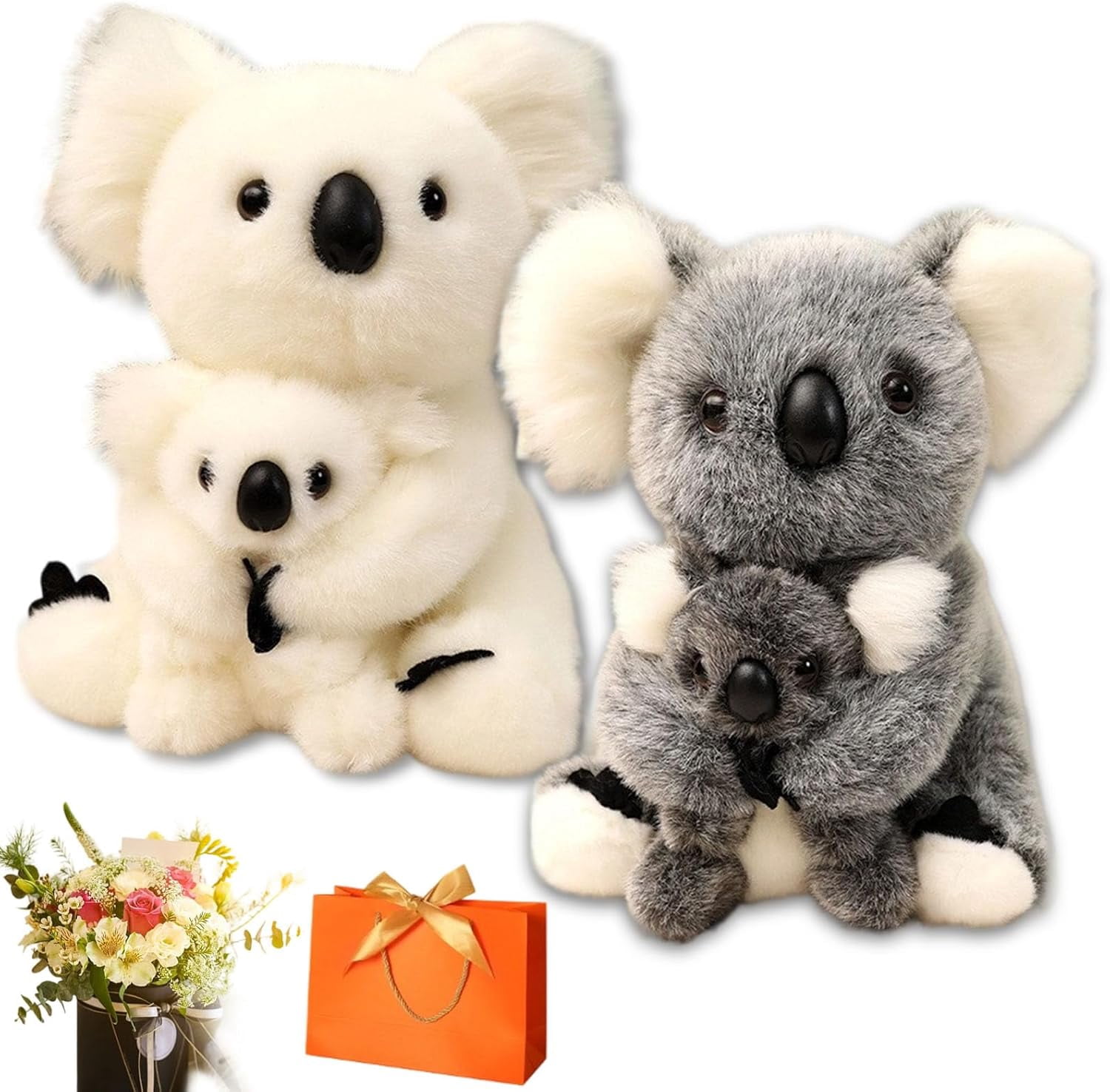 Super Soft & Realistic Koala Plush Toy - Lifelike Stuffed Animal For Cuddling (14 Inches Tall)
