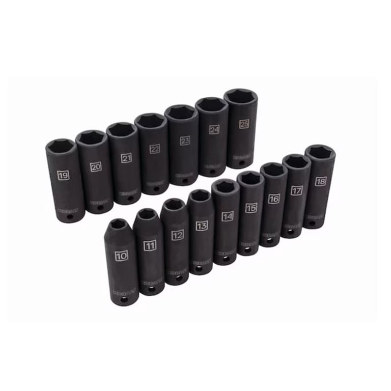 6feet #1 #2 7'6feet #2 ３本セット Kobalt 16 -Piece Metric 1/2-in Drive Set 6-point Impact Socket Set