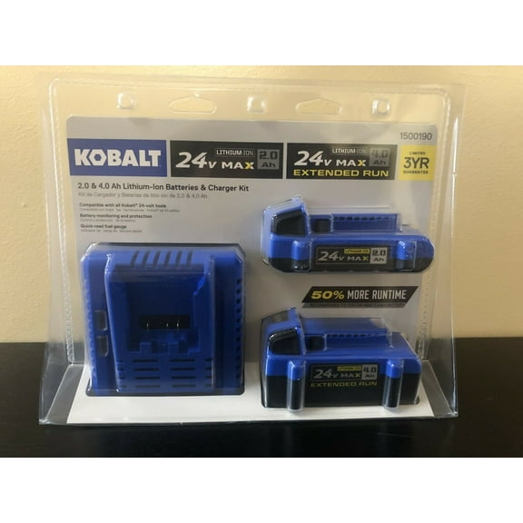 Kobalt 2-Pack 24-volt Max 2-Amp-Hours/ 4-Amp-Hours Lithium Power Tool Battery Kit (Charger Included)
