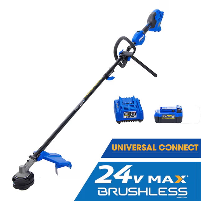 Kobalt 24-volt 15-in Split Shaft Attachment Capable Battery String Trimmer 4.0 Ah (Battery Included) (Charger Included)