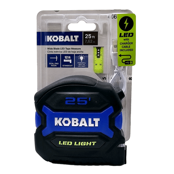 Kobalt 25ft Wide Blade LED Tape Measure