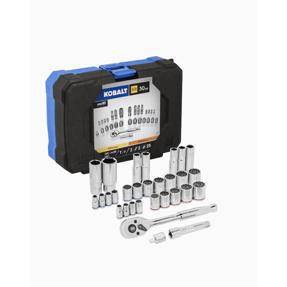 Kobalt 30-Piece Standard (SAE) and Metric Polished Chrome Mechanics Tool Set